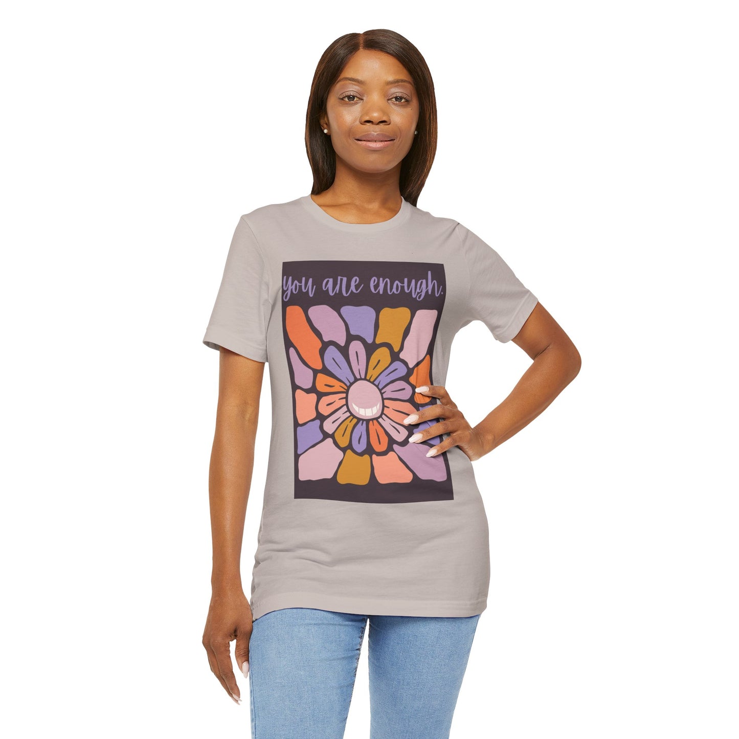 You Are Enough Floral Unisex Jersey Tee - Positive Vibes T-Shirt