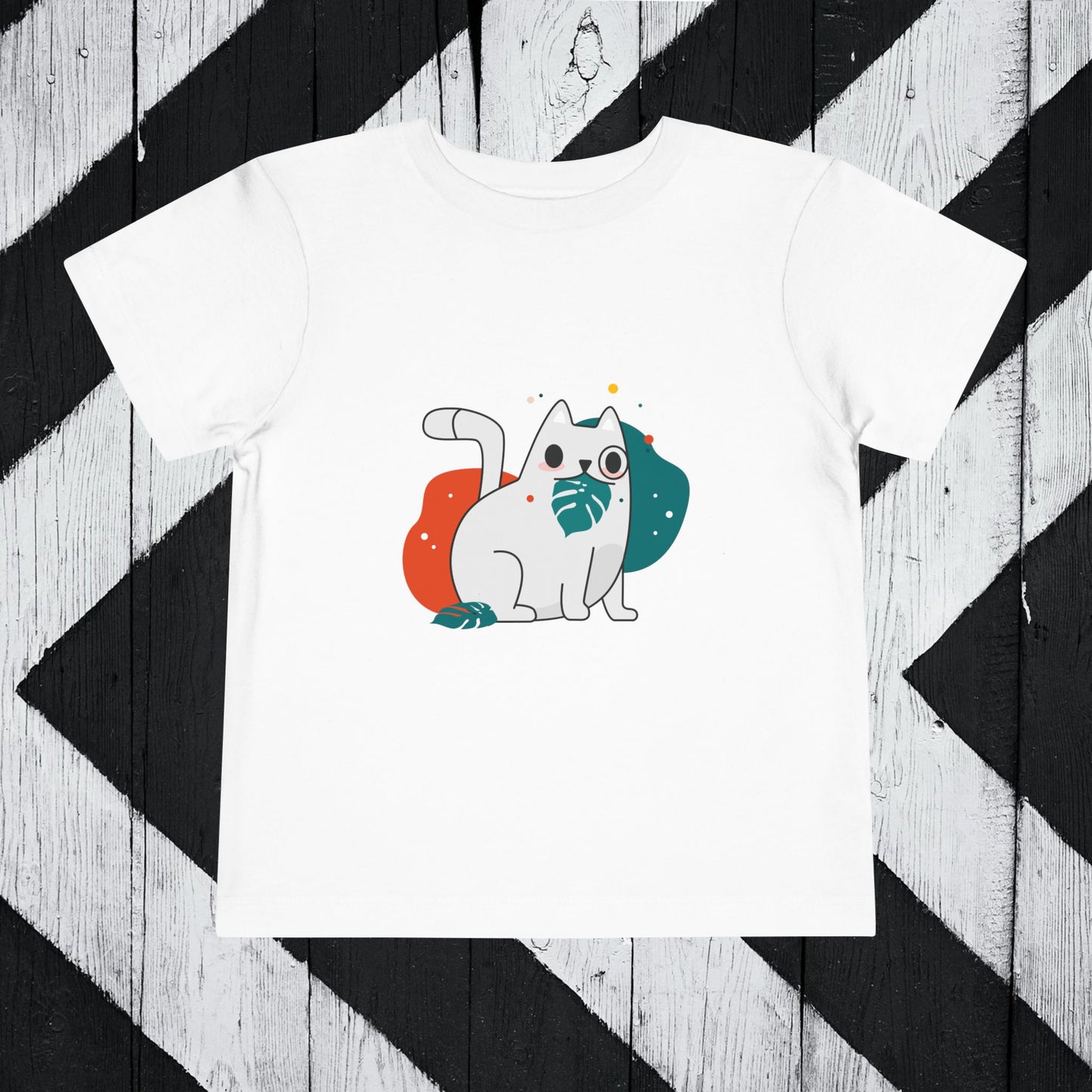 Cute Cat Graphic Toddler Short Sleeve Tee