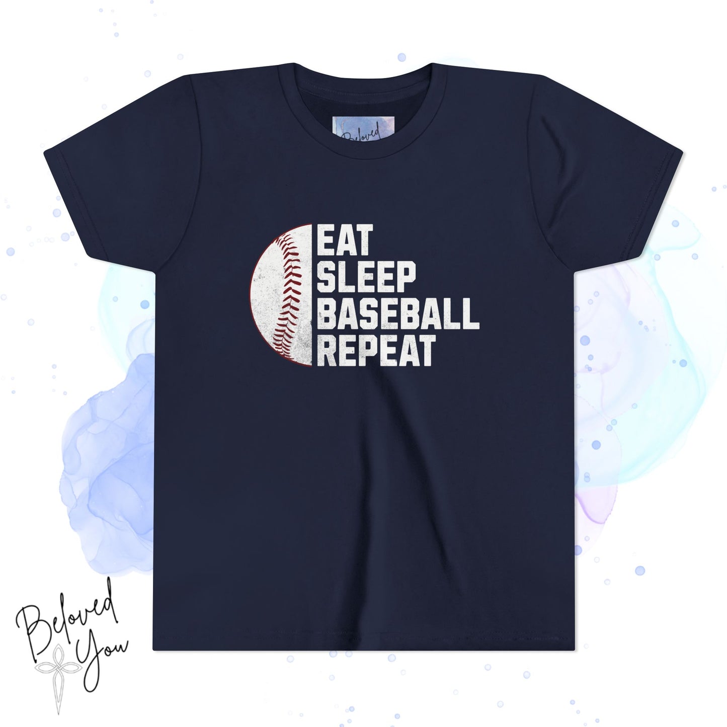 Eat Sleep Baseball Repeat - Youth Baseball Tee