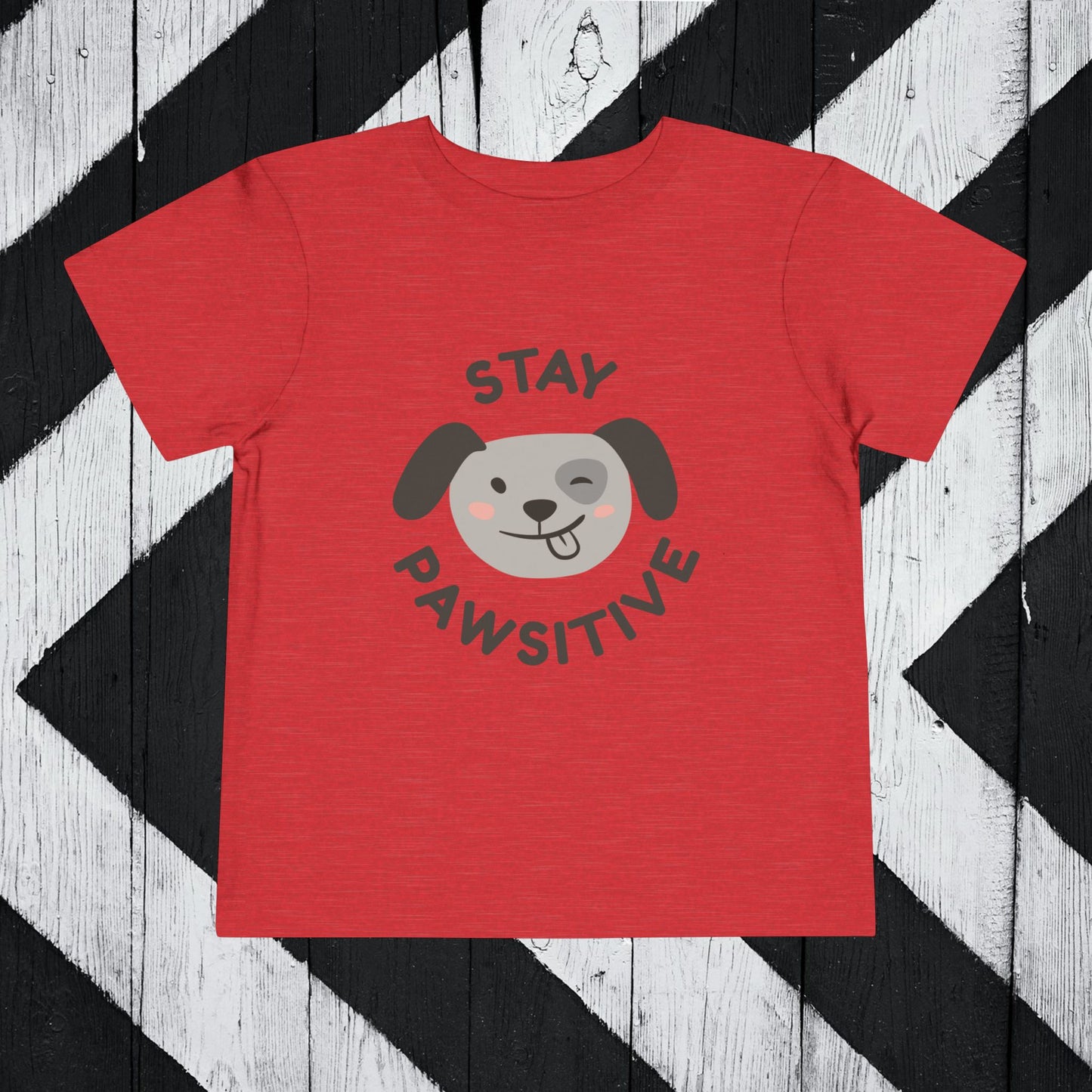 Stay Pawsitive Toddler Short Sleeve Tee - Adorable Dog Graphics for Playful Kids