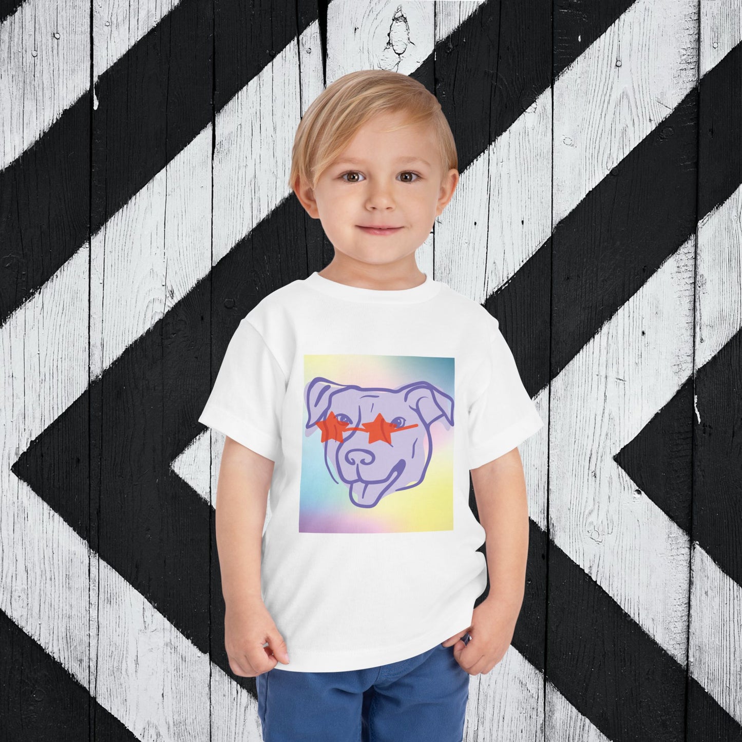 Cool Dog Toddler Short Sleeve Tee - Fun & Playful Design for Kids