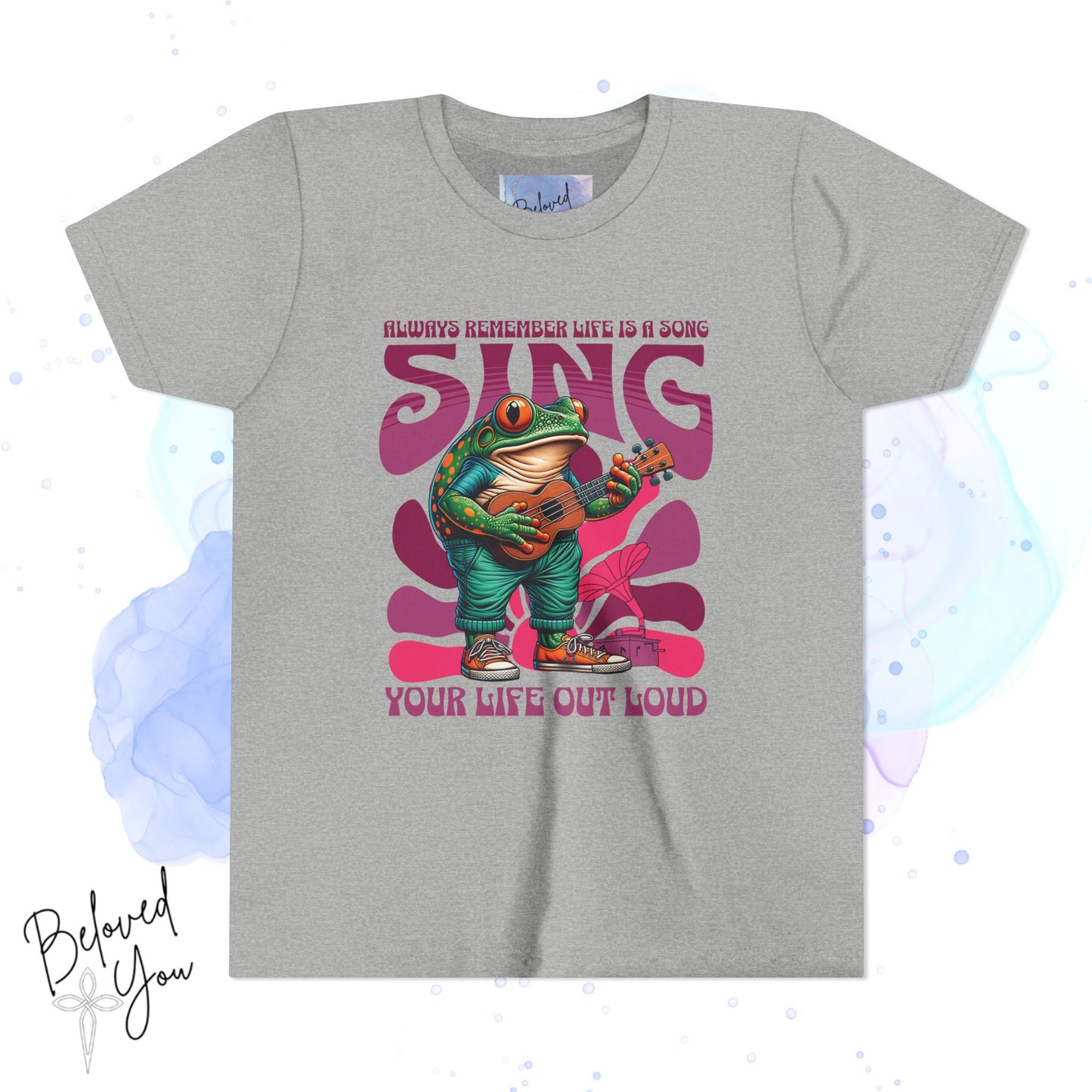 "Sing Your Life Out Loud"- Pink Frog Youth Short Sleeve Tee