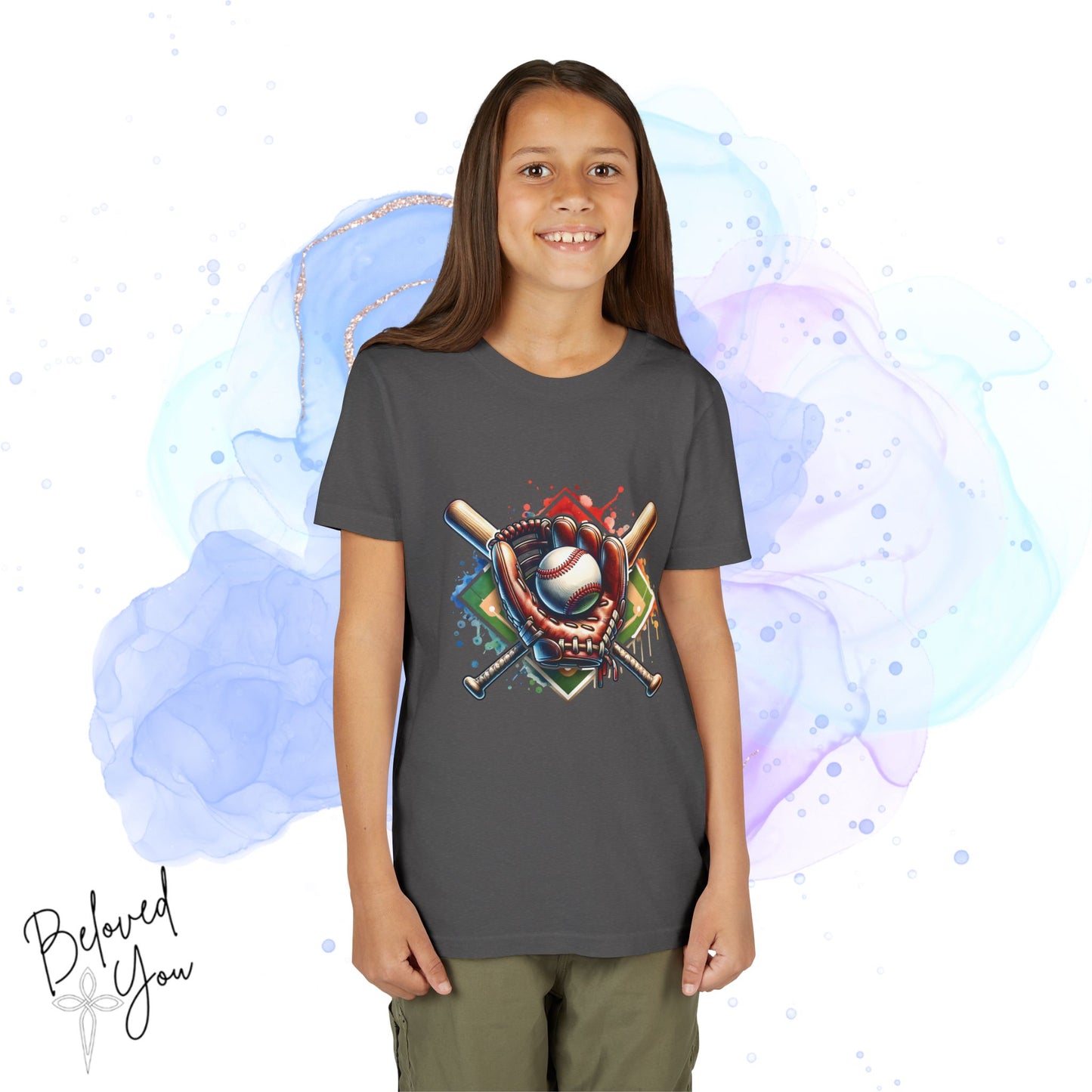 Youth Baseball Tee with Colorful Graphic