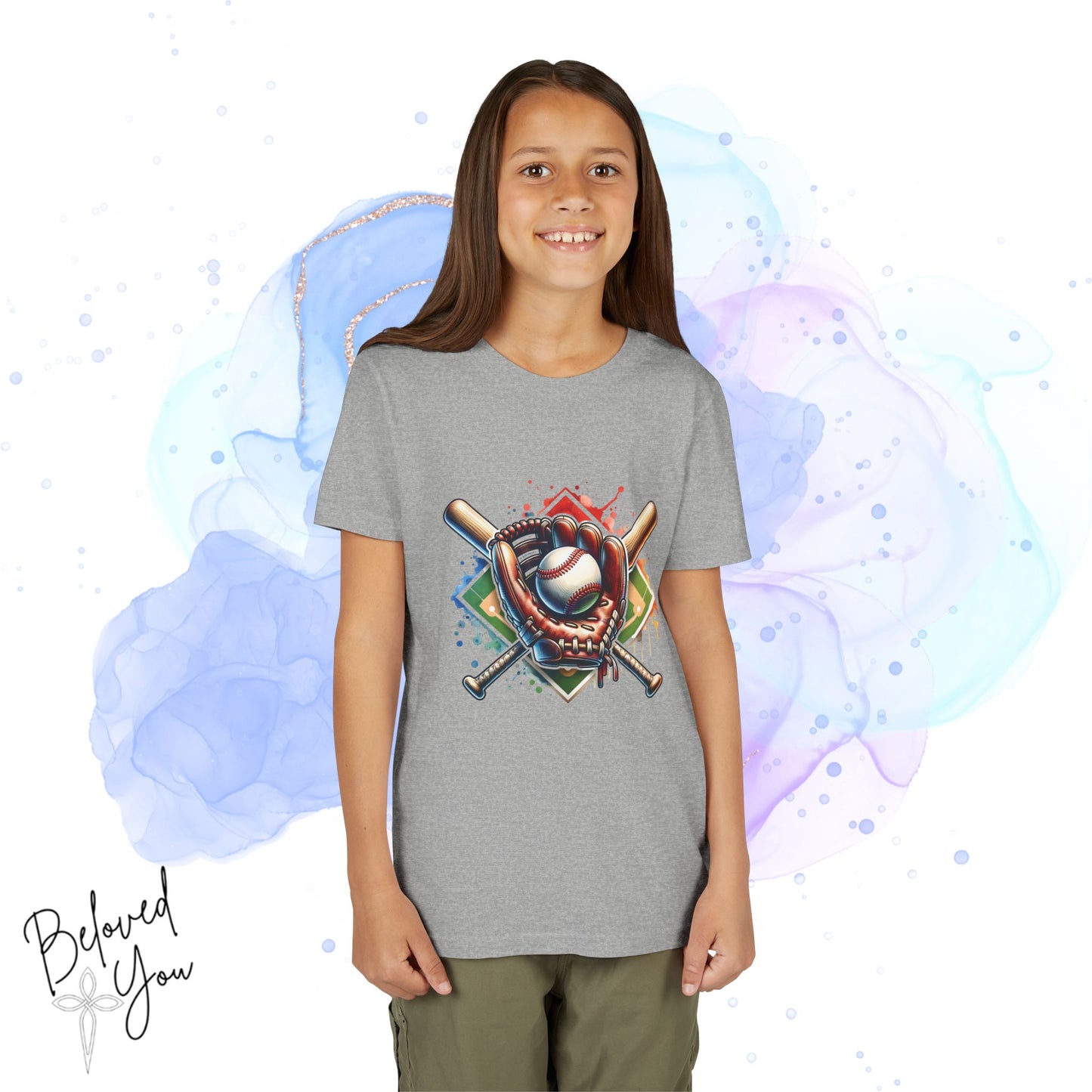 Youth Baseball Tee with Colorful Graphic