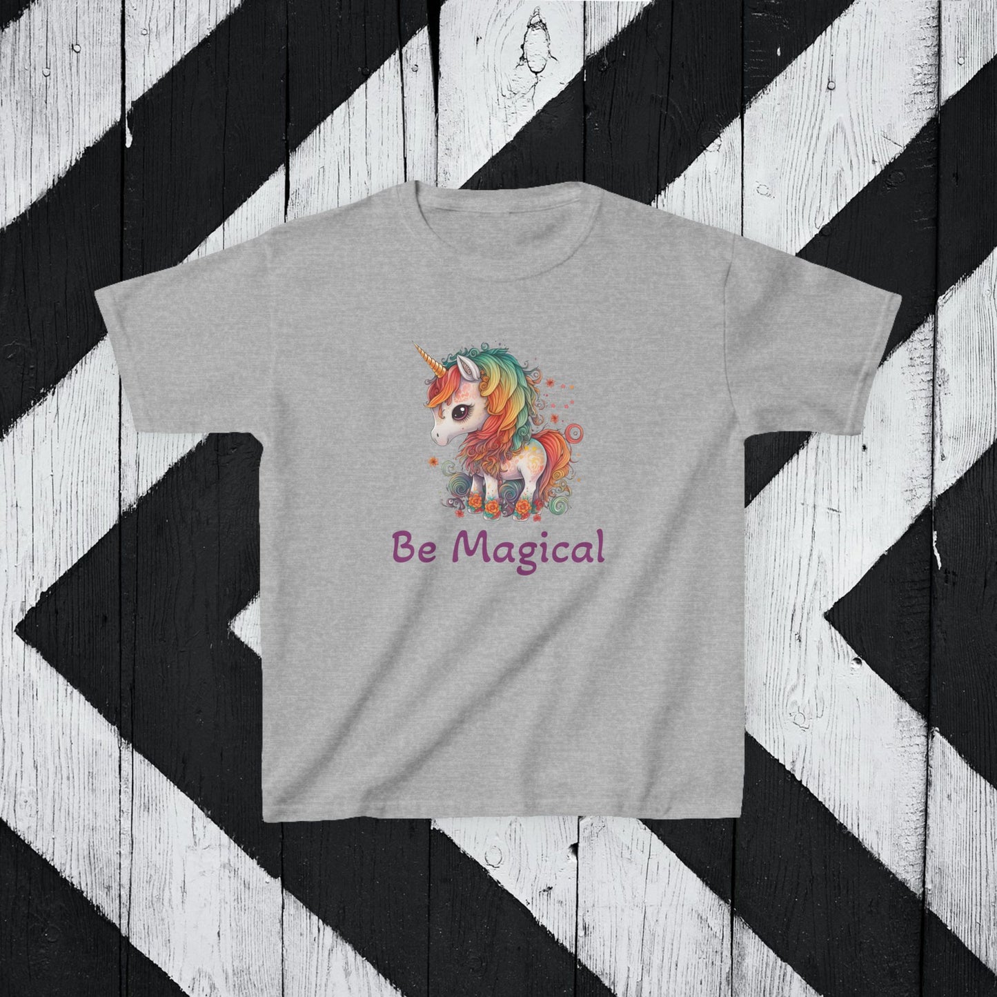 Kids Unicorn Tee - "Be Magical" Heavy Cotton T-Shirt