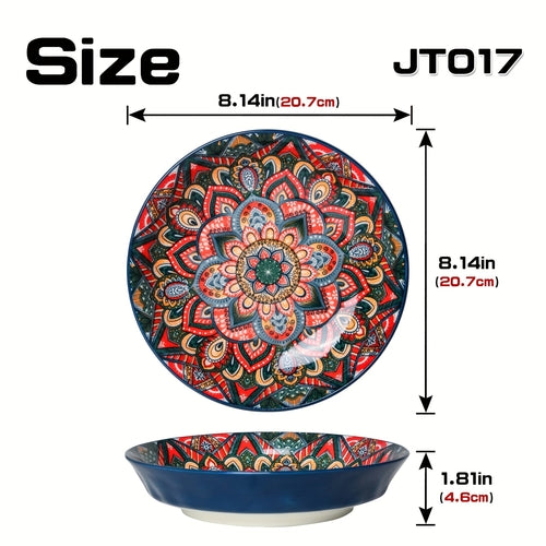 Bohemian Ceramic 8Inch Dinner Plates  Microwave Safe