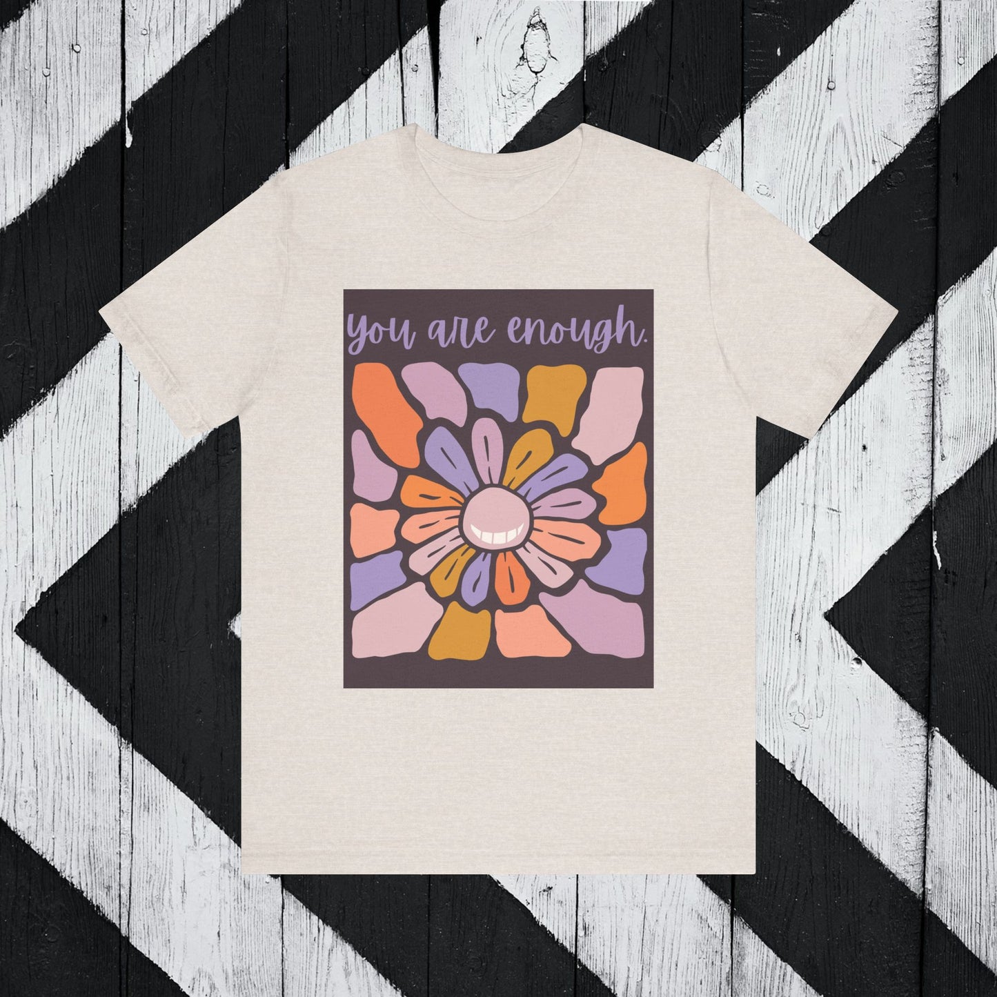 You Are Enough Floral Unisex Jersey Tee - Positive Vibes T-Shirt