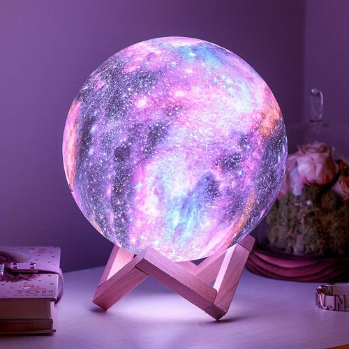 Upgraded Starry Moon Lamp Rechargeable MultiColor RemoteControlled