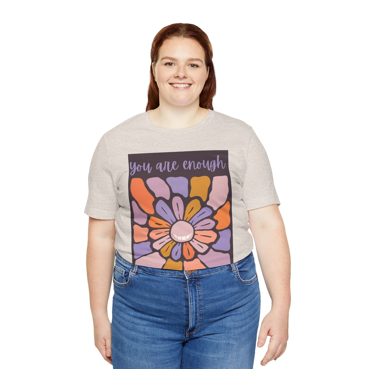 You Are Enough Floral Unisex Jersey Tee - Positive Vibes T-Shirt