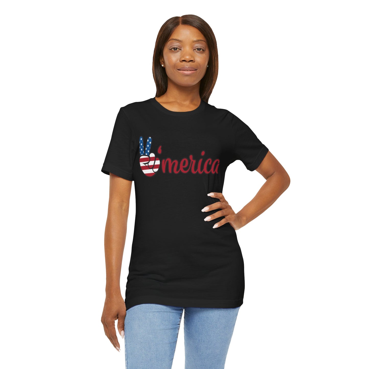 Peaceful America Tee - Unisex Jersey Short Sleeve Shirt for Patriotic Celebrations