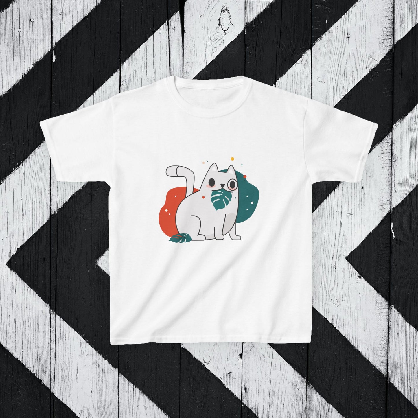 Cute Cat Kids Heavy Cotton Tee - Fun & Playful Design for Animal Lovers