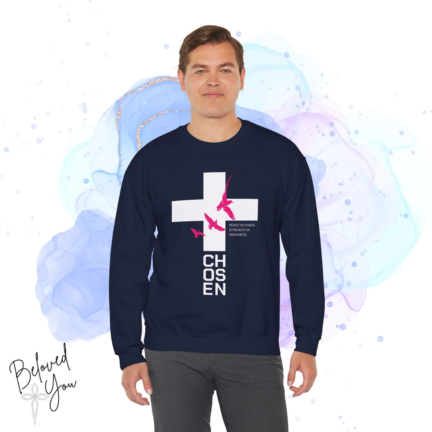 'Chosen' Pink - Unisex Heavy Blend™ Crewneck Sweatshirt