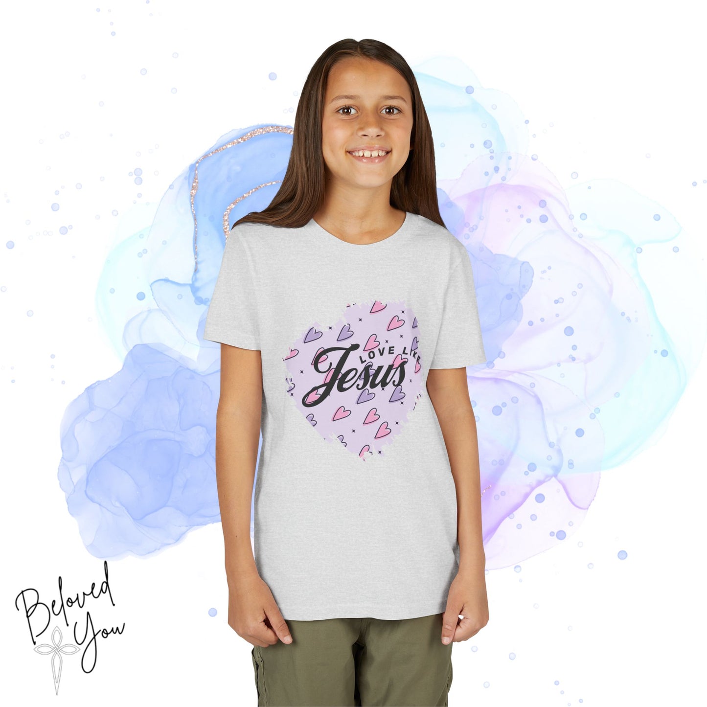 'Love Like Jesus' - Youth Short Sleeve Tee - Heart Design for Faithful Kids