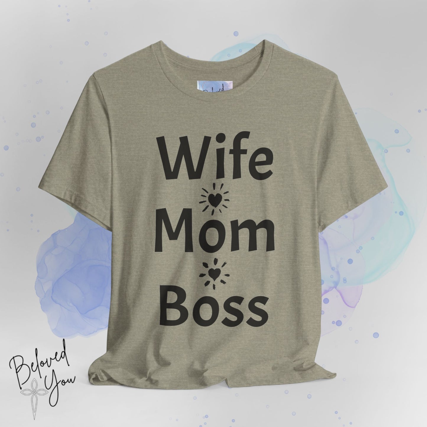Wife Mom Boss Jersey Tee - Comfortable & Motivational Shirt for Moms