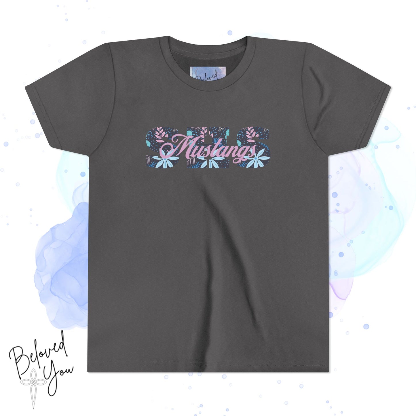 Mustangs SHS Floral - Youth Short Sleeve Tee