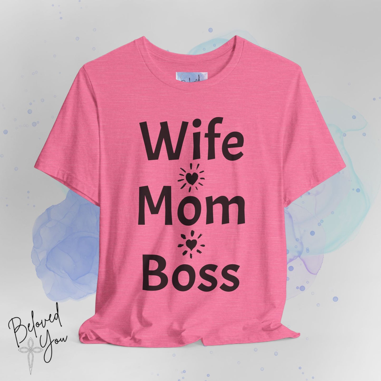 Wife Mom Boss Jersey Tee - Comfortable & Motivational Shirt for Moms