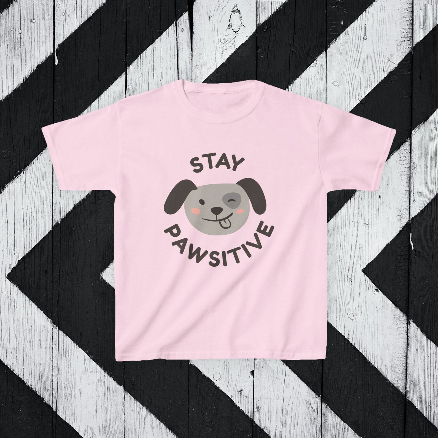 Kids' Stay Pawsitive Tee - Cute Dog Design for Positive Vibes