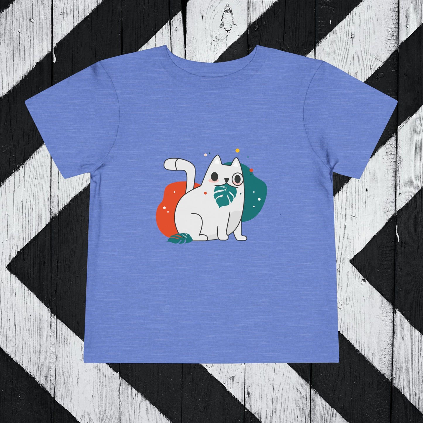 Cute Cat Graphic Toddler Short Sleeve Tee