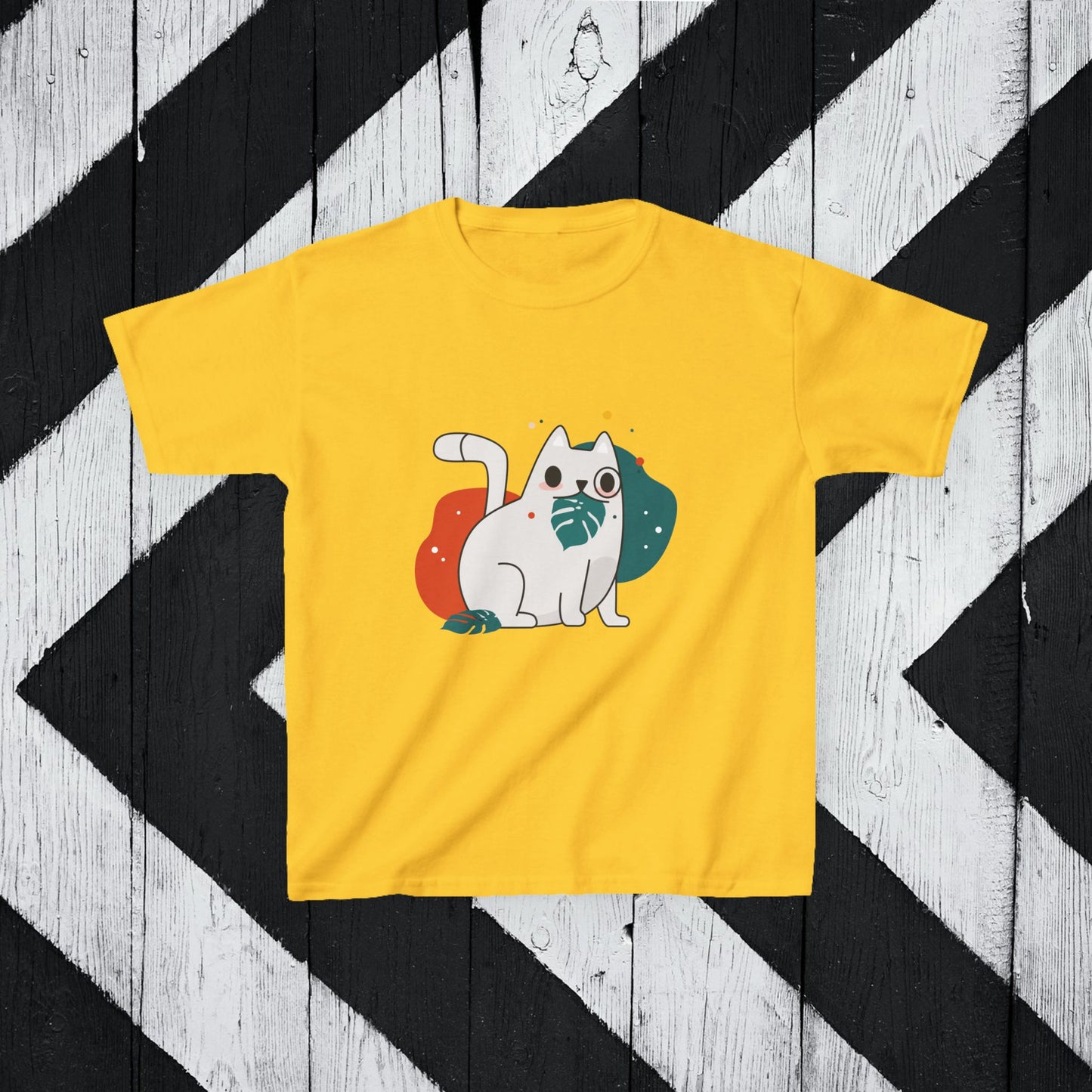 Cute Cat Kids Heavy Cotton Tee - Fun & Playful Design for Animal Lovers