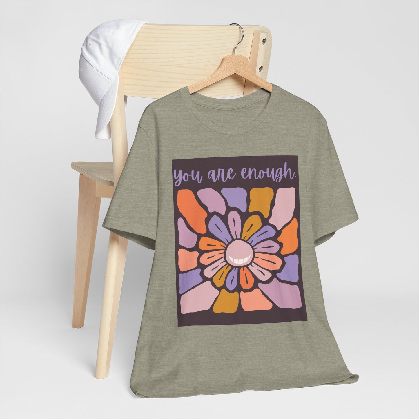 You Are Enough Floral Unisex Jersey Tee - Positive Vibes T-Shirt