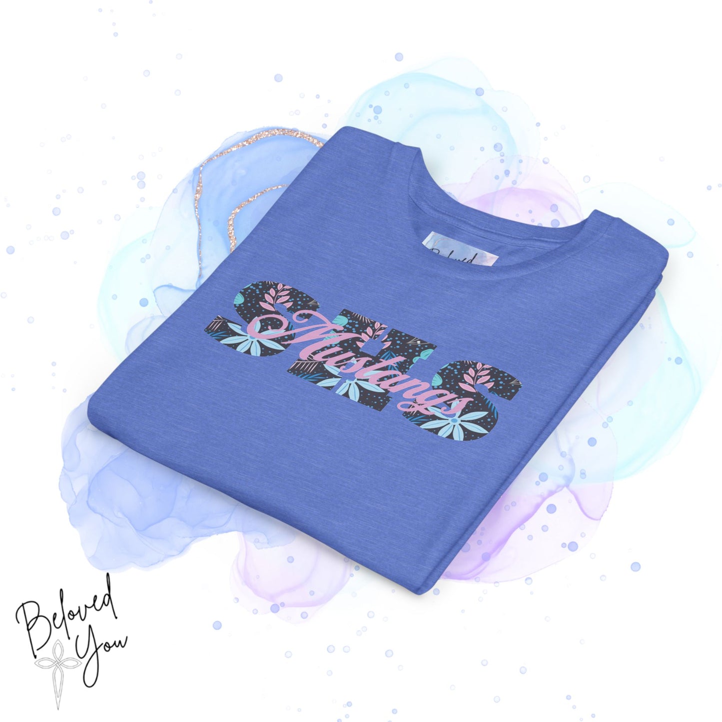 Mustangs SHS Floral - Youth Short Sleeve Tee