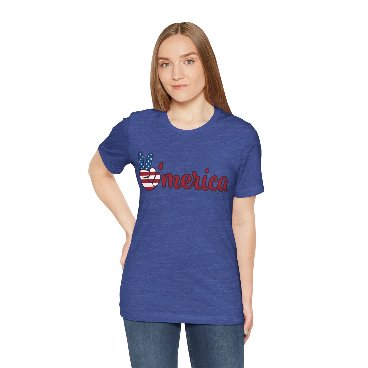 Peaceful America Tee - Unisex Jersey Short Sleeve Shirt for Patriotic Celebrations