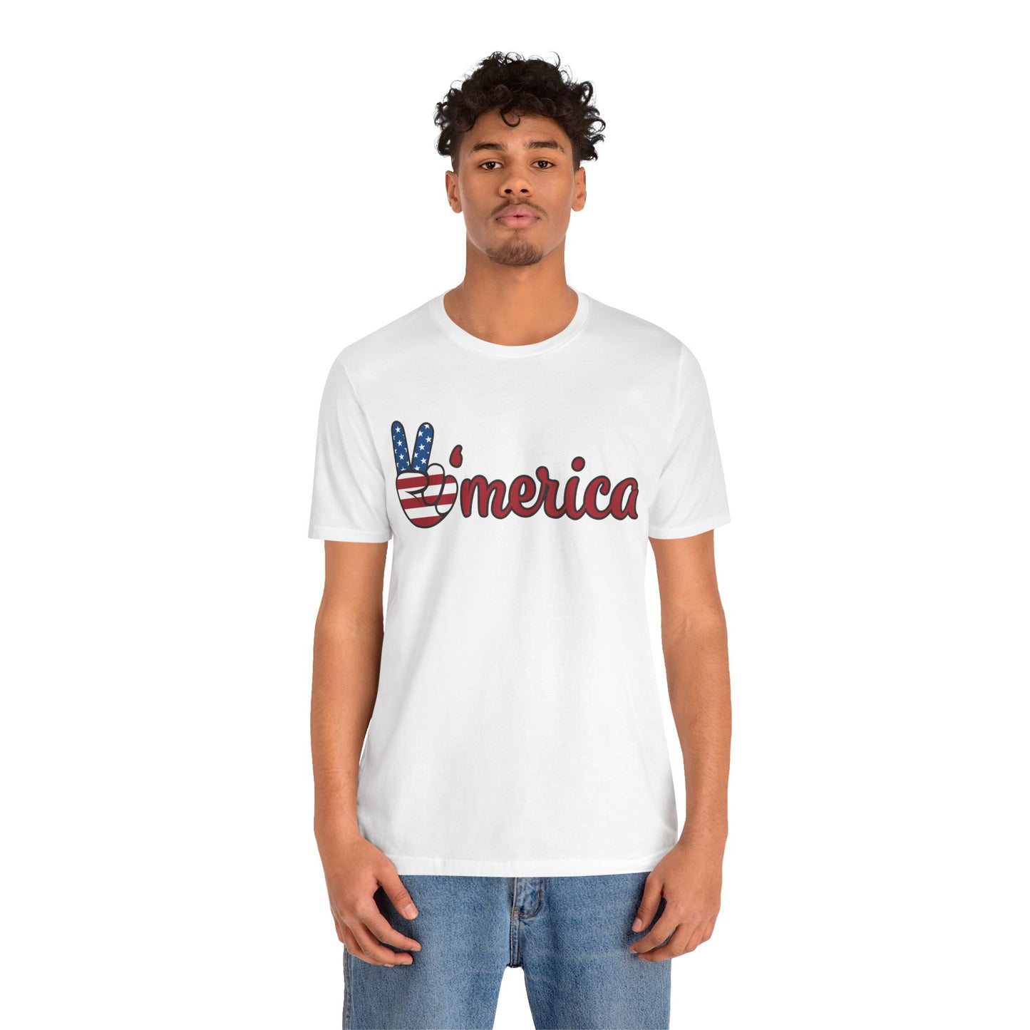 Peaceful America Tee - Unisex Jersey Short Sleeve Shirt for Patriotic Celebrations