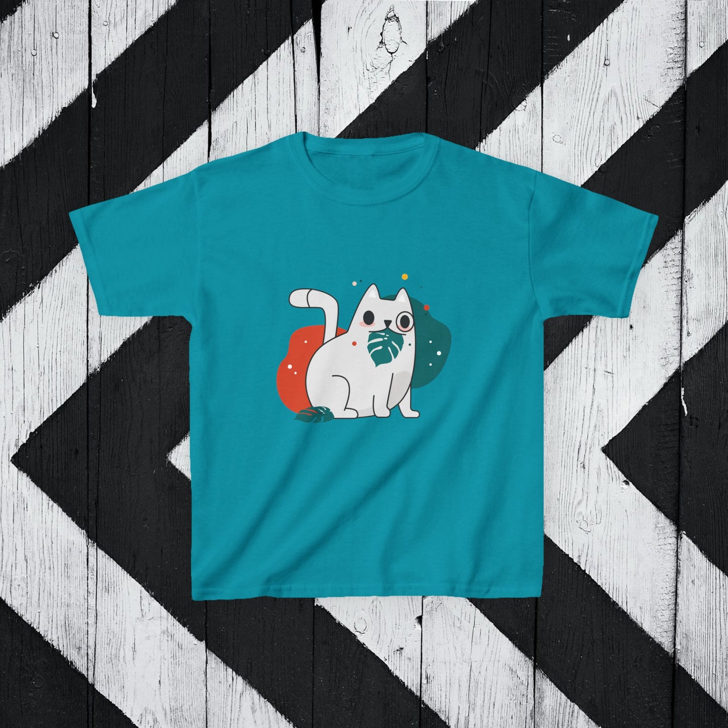 Cute Cat Kids Heavy Cotton Tee - Fun & Playful Design for Animal Lovers