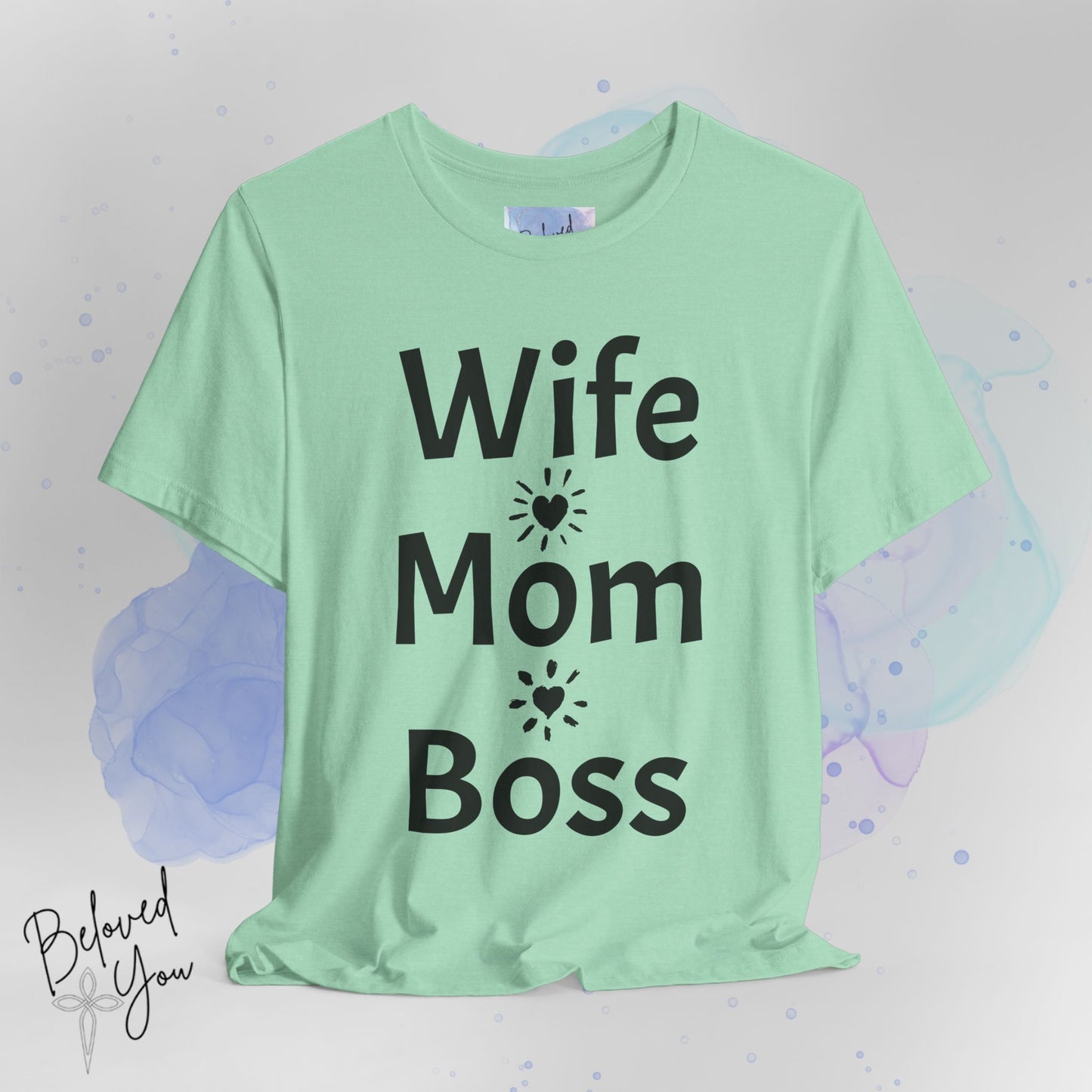 Wife Mom Boss Jersey Tee - Comfortable & Motivational Shirt for Moms