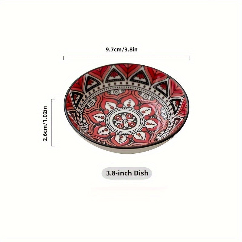 Bohemian Ceramic Dipping Dish Set Unique Patterns MultiUse