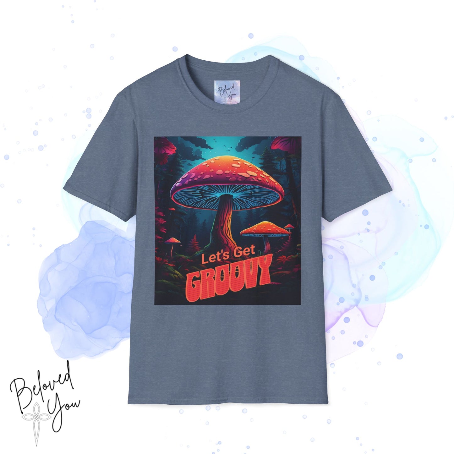 Let's Get Groovy Unisex Softstyle T-Shirt - Retro Mushroom Design