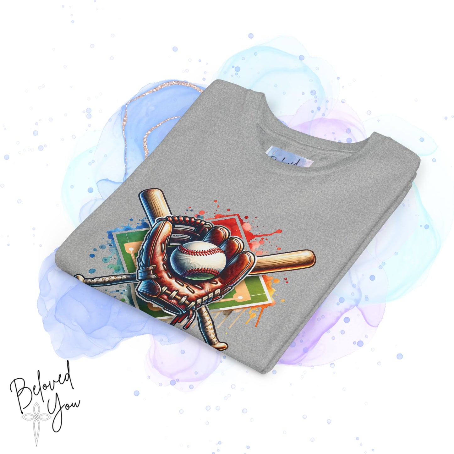 Youth Baseball Tee with Colorful Graphic