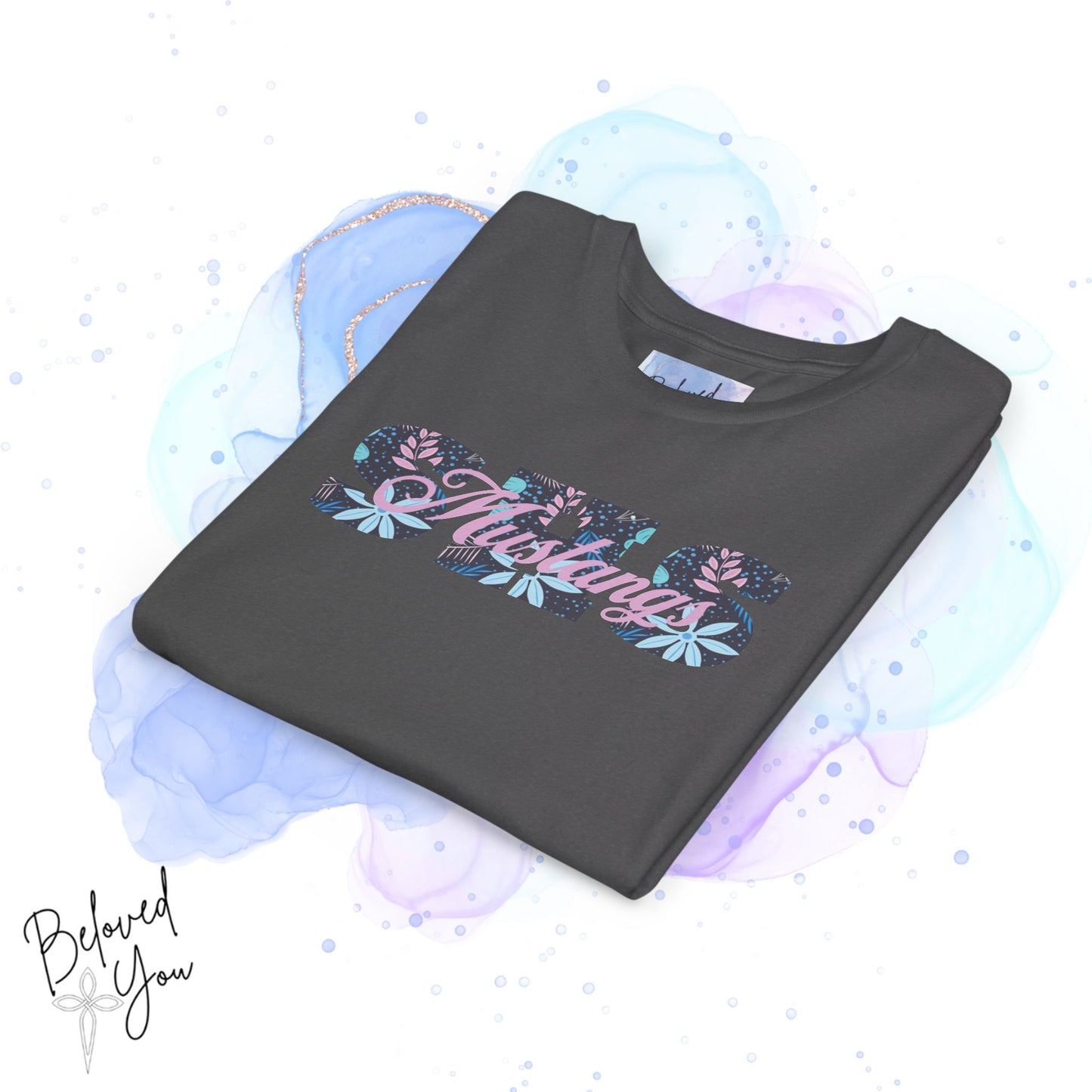 Mustangs SHS Floral - Youth Short Sleeve Tee