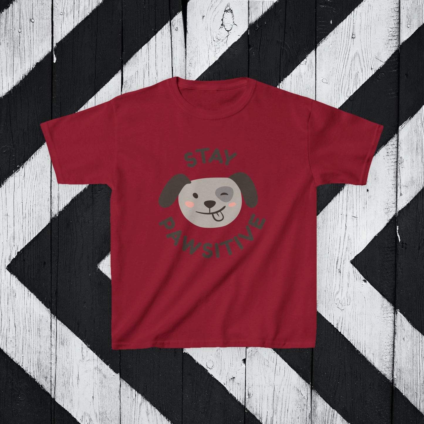 Kids' Stay Pawsitive Tee - Cute Dog Design for Positive Vibes