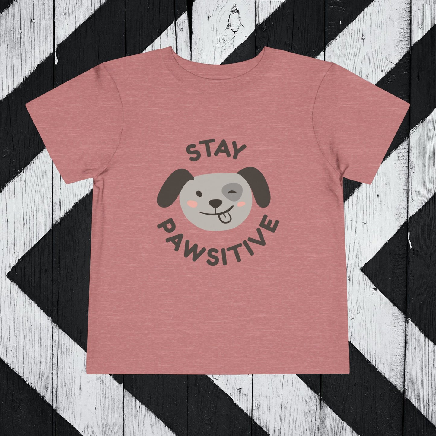 Stay Pawsitive Toddler Short Sleeve Tee - Adorable Dog Graphics for Playful Kids