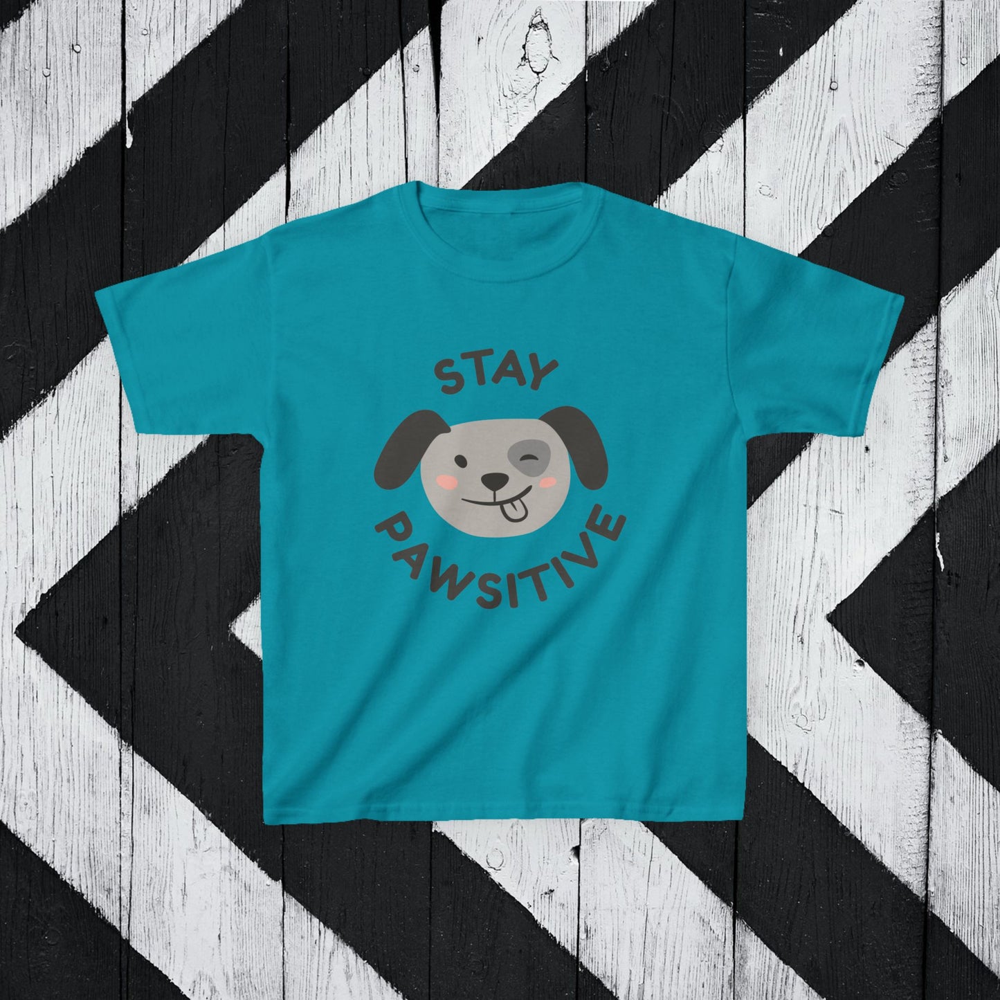 Kids' Stay Pawsitive Tee - Cute Dog Design for Positive Vibes