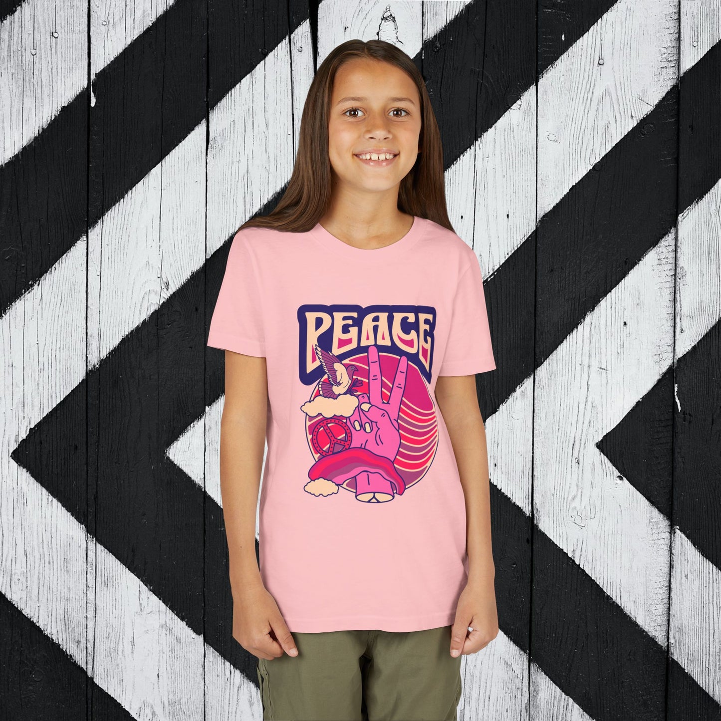 Youth Peace- Pink Short Sleeve Tee