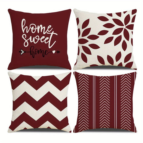 4Piece Square Zippered Cushion Covers