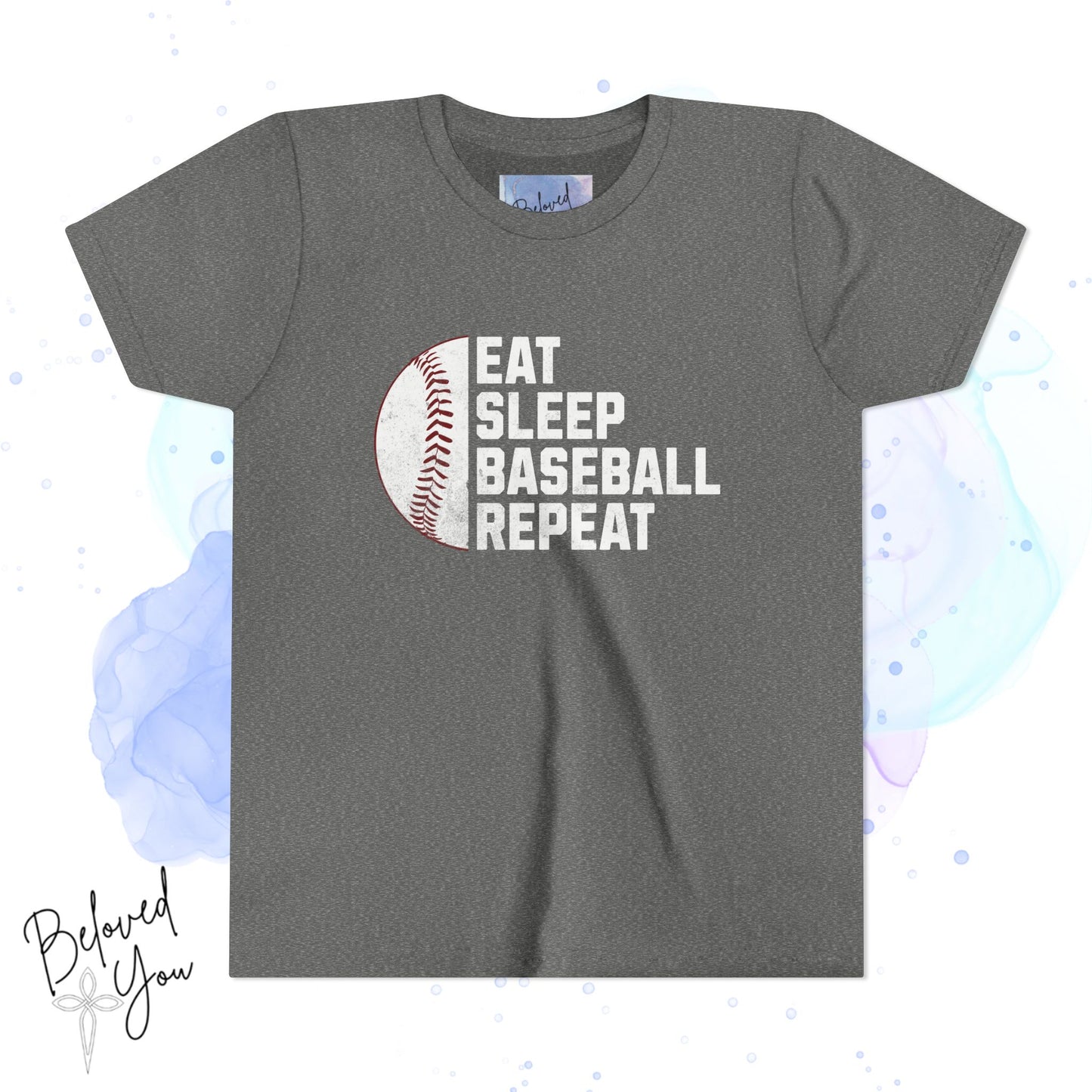 Eat Sleep Baseball Repeat - Youth Baseball Tee