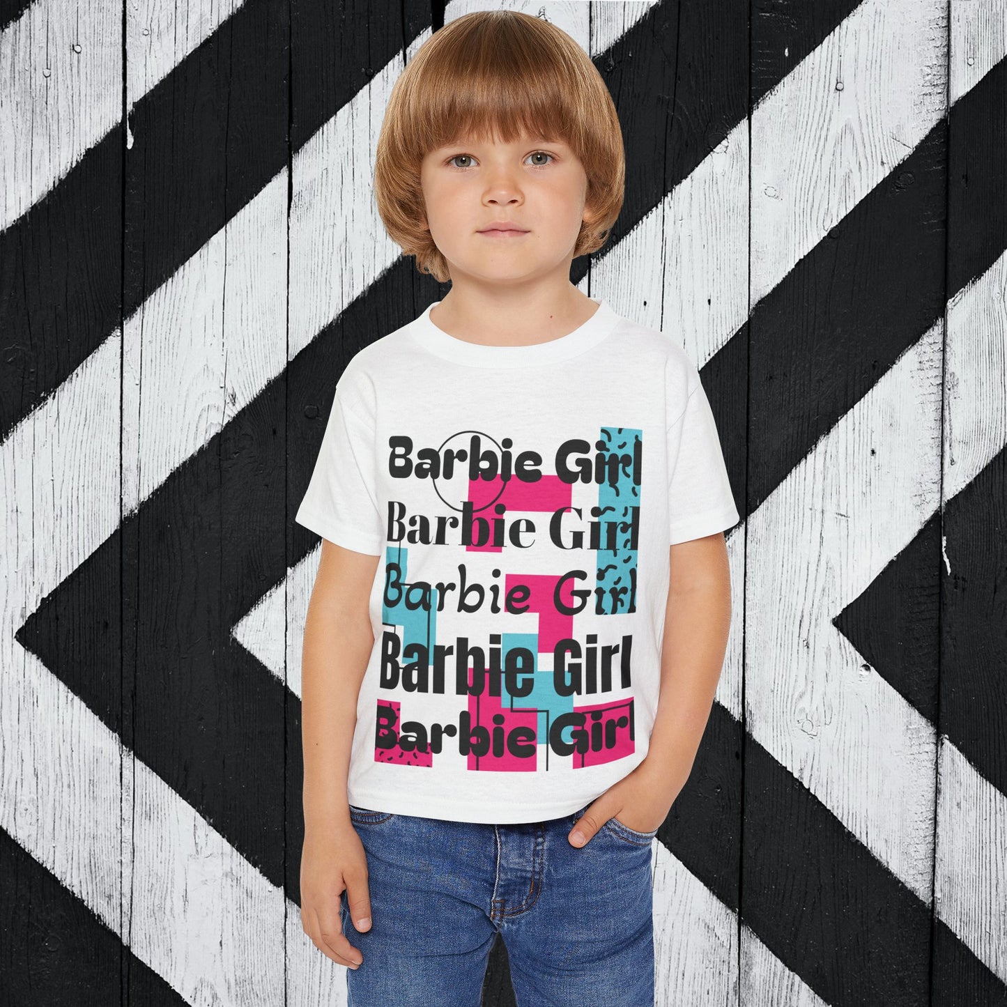 Trendy Barbie Girl Toddler T-Shirt | Colorful Playful Tee for Kids