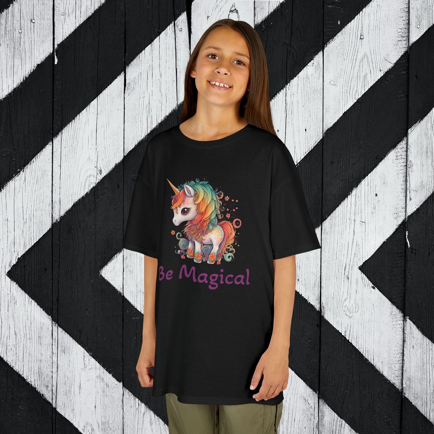 Kids Unicorn Tee - "Be Magical" Heavy Cotton T-Shirt