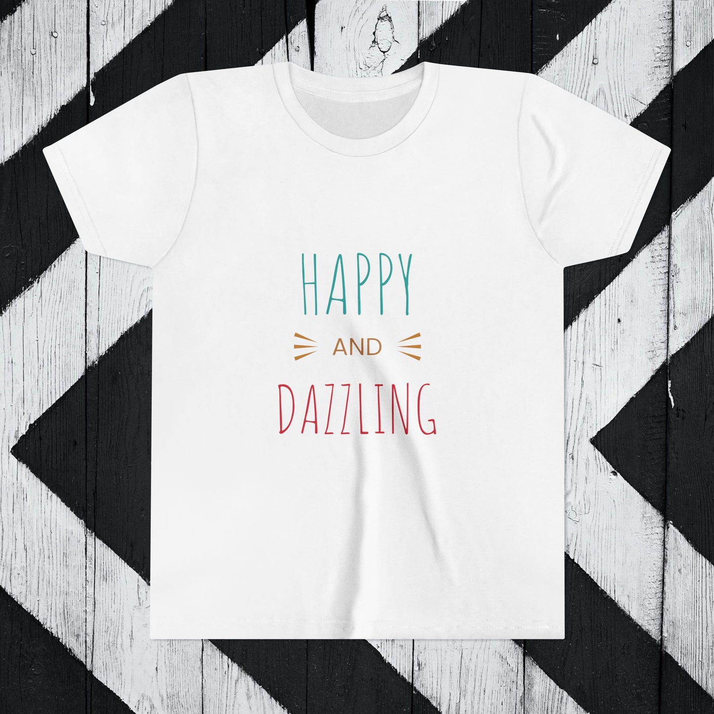 Happy and Dazzling Youth Short Sleeve Tee - Fun and Cheerful Kids Shirt