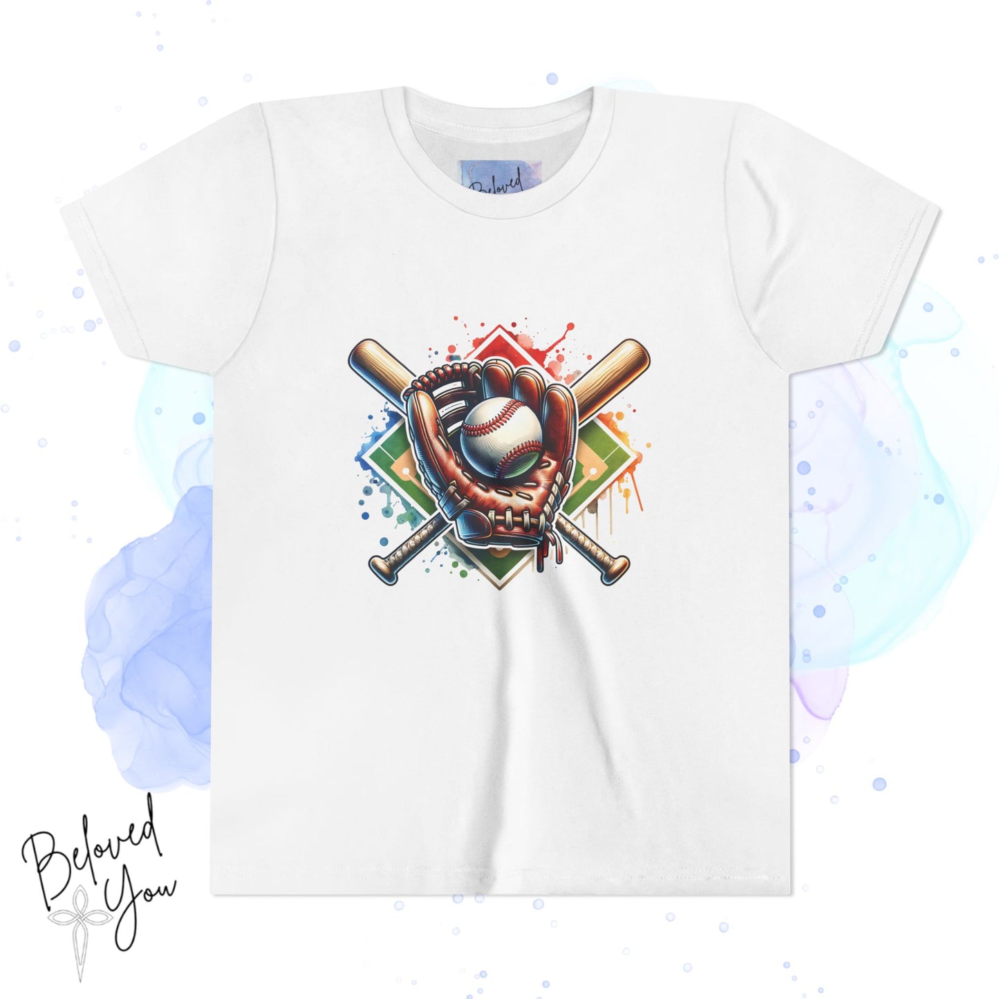 Youth Baseball Tee with Colorful Graphic