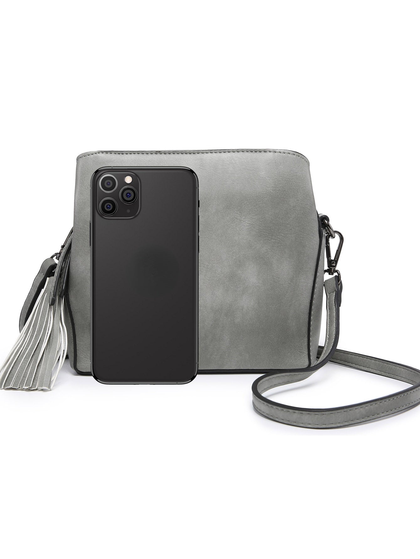 Small Crossbody Bag Triple Multi-pocket Gray