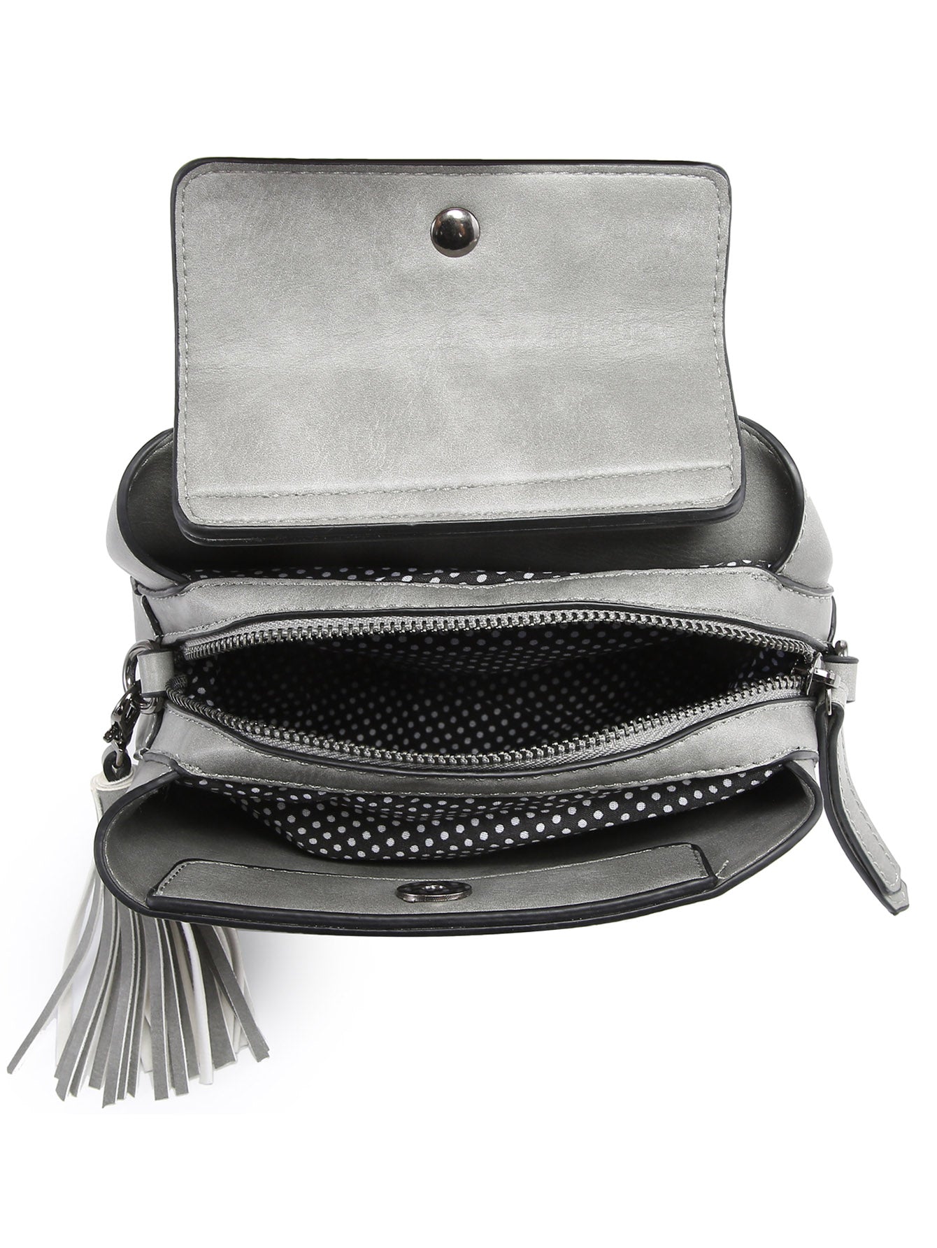 Small Crossbody Bag Triple Multi-pocket Gray