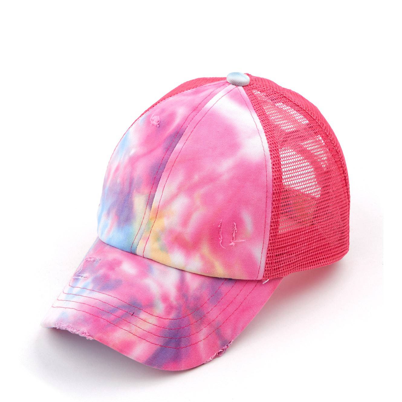 CC Diamond Dyed Mesh Criss-Cross  Pony Cap | Adult and Kid Sizes