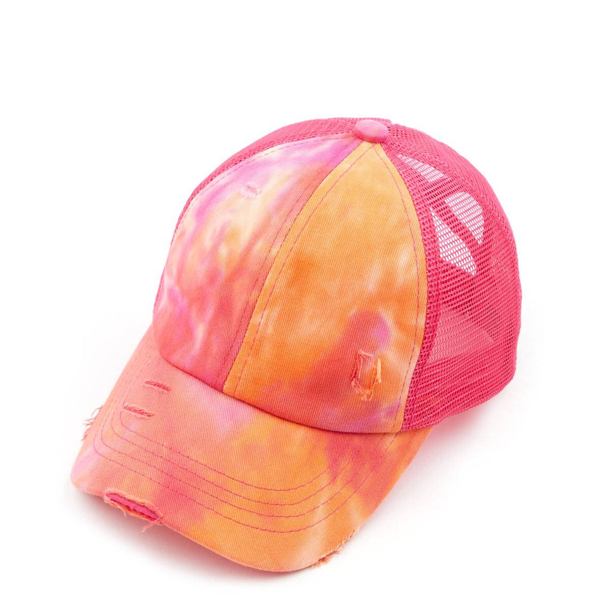 CC Diamond Dyed Mesh Criss-Cross  Pony Cap | Adult and Kid Sizes