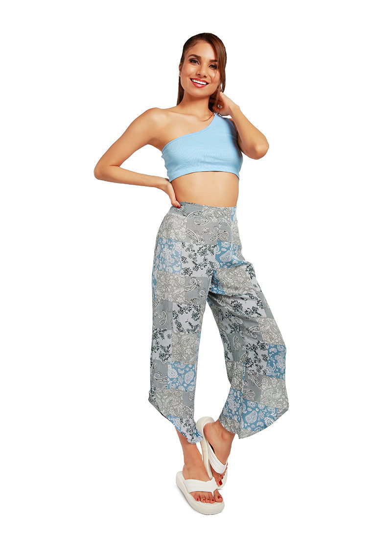 Floral Patchwork Print Pants