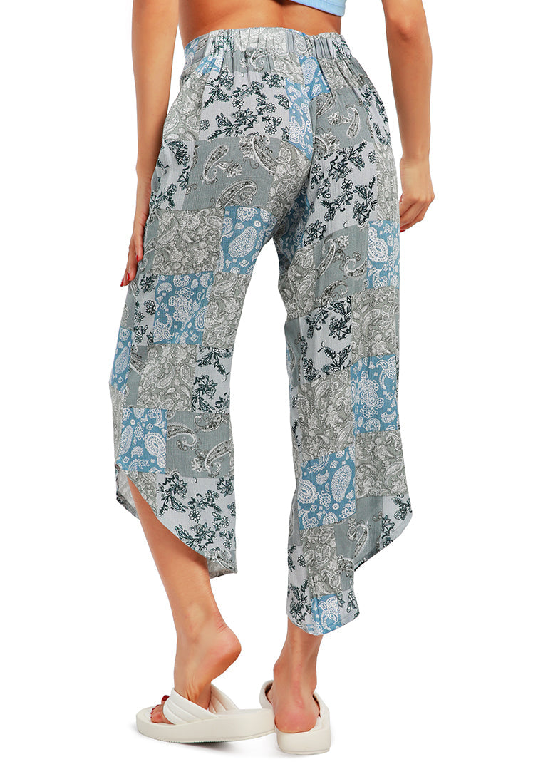 Floral Patchwork Print Pants