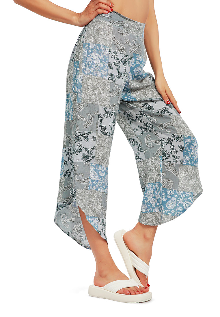 Floral Patchwork Print Pants